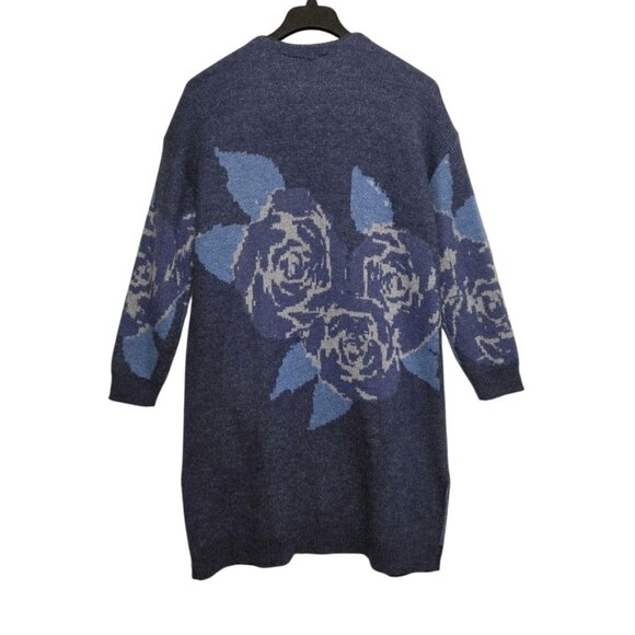 Soft Surroundings Womens Large Duster Cardigan Sweater Blue Open Front Casual - Picture 2 of 6